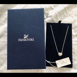 Swarovski crystal reversible heart necklace